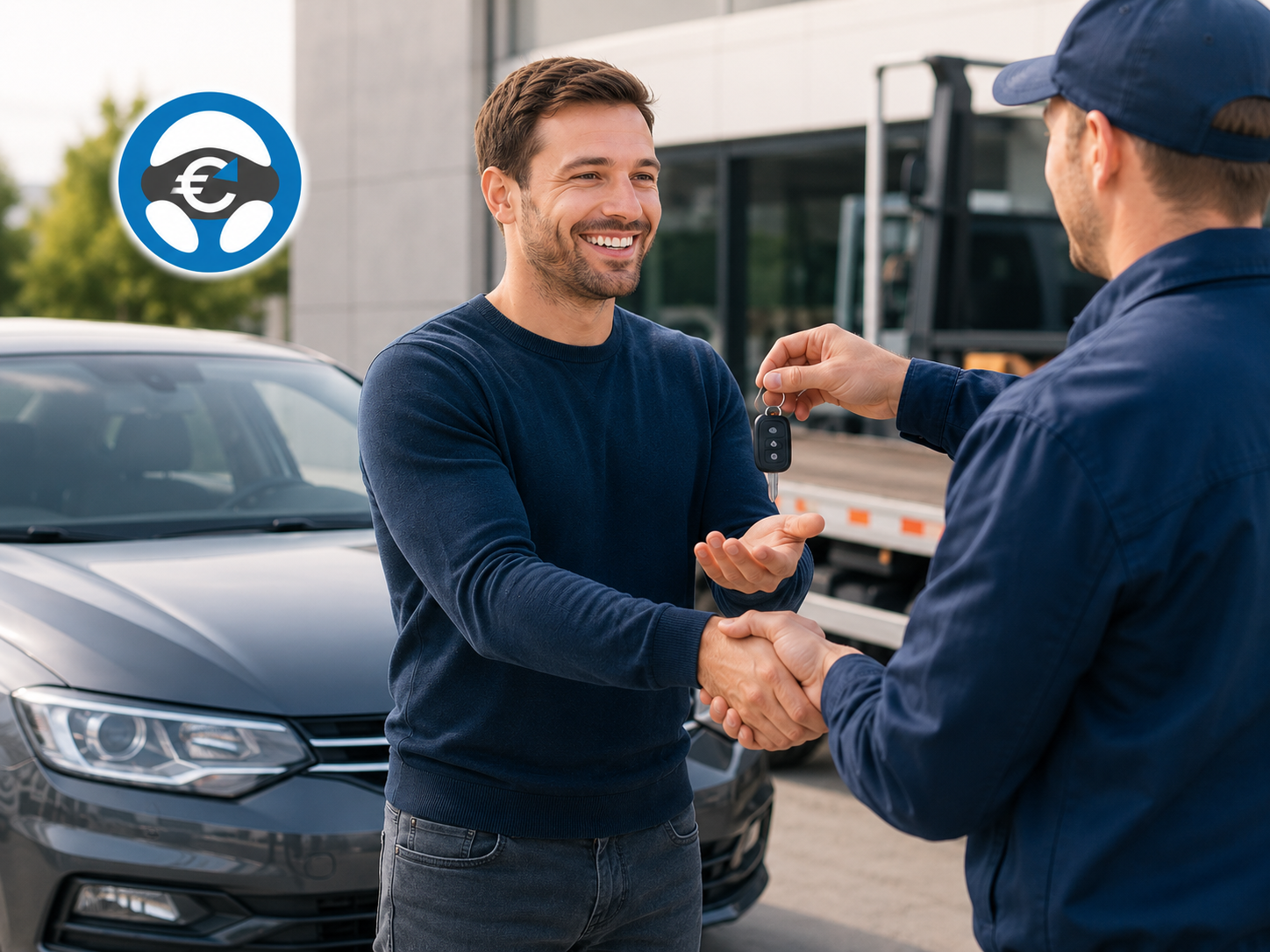 Image complémentaire montrant les avantages concrets de Delivauto pour les propriétaires qui souhaitent vendre leur voiture sans passer par une annonce en ligne, sans gérer des appels, des négociations et des rendez-vous inutiles. Le visuel doit évoquer une voiture d’occasion avec un problème mécanique, une panne, un moteur HS, un contrôle technique compliqué ou une immobilisation, tout en mettant en avant une solution professionnelle de reprise automobile. L’image peut montrer une scène de garage, de remorquage, de contrôle visuel du véhicule, d’échange entre un professionnel et un client ou de préparation d’un dossier de vente. Elle doit transmettre la confiance, la simplicité, la rapidité et l’accompagnement, sans effet dramatique ni mise en scène trop cinématique. Cette image accompagne une section expliquant pourquoi choisir Delivauto plutôt qu’une vente entre particuliers ou une reprise classique de garage. Elle doit renforcer les expressions SEO liées à reprise voiture en panne, vendre voiture accidentée, rachat véhicule non roulant, estimation gratuite voiture, voiture avec gros frais, voiture difficile à vendre, rachat automobile professionnel, enlèvement possible, vente sans déplacement et service Delivauto partout en France. L’image doit rester réaliste, professionnelle, lumineuse, adaptée à un site de reprise automobile et ne doit pas contenir de texte visible dans le visuel.